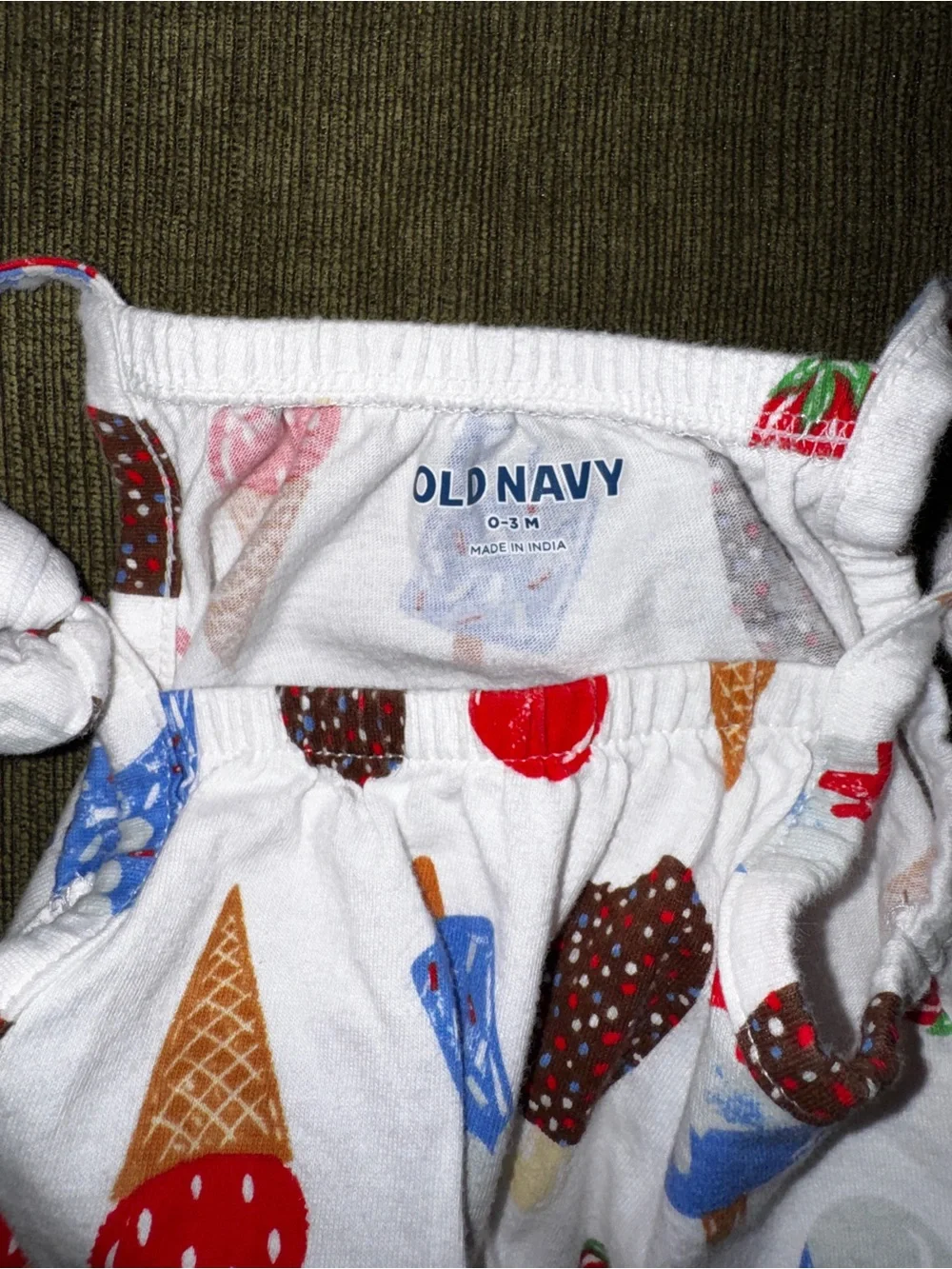 3-Piece Baby Girl Fruit & Ice Cream Romper Set - Colorful Prints - Picture 3 of 4